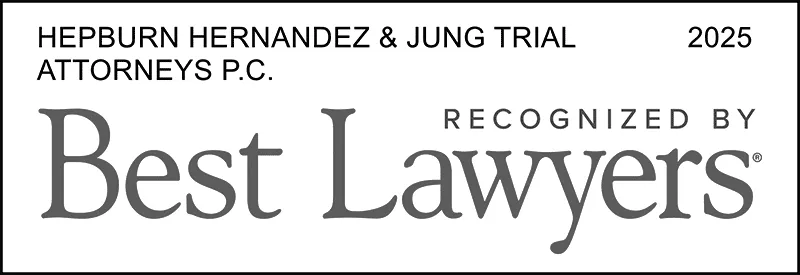 The 2025 Best Lawyers award badge graphic for Hepburn Hernandez & Jung Trial Attorneys P.C.